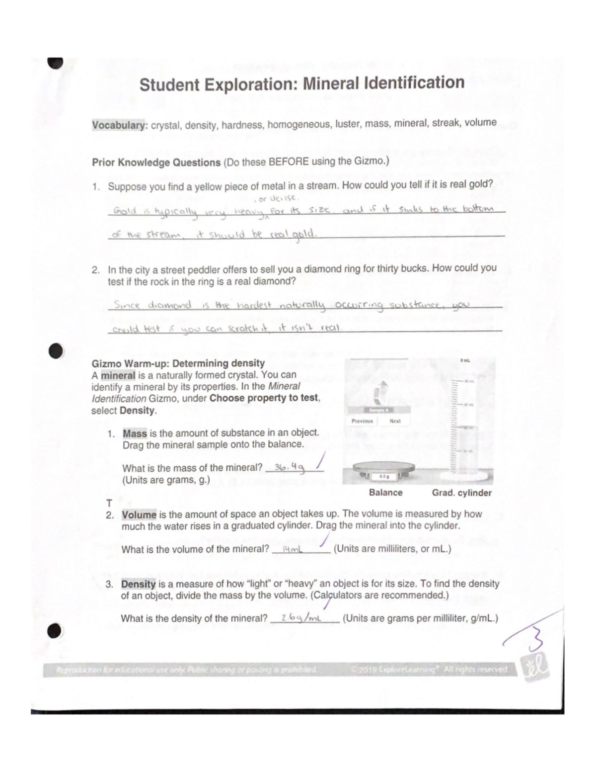 Student Exploration Mineral Identification Gizmo Answer Key - Studocu