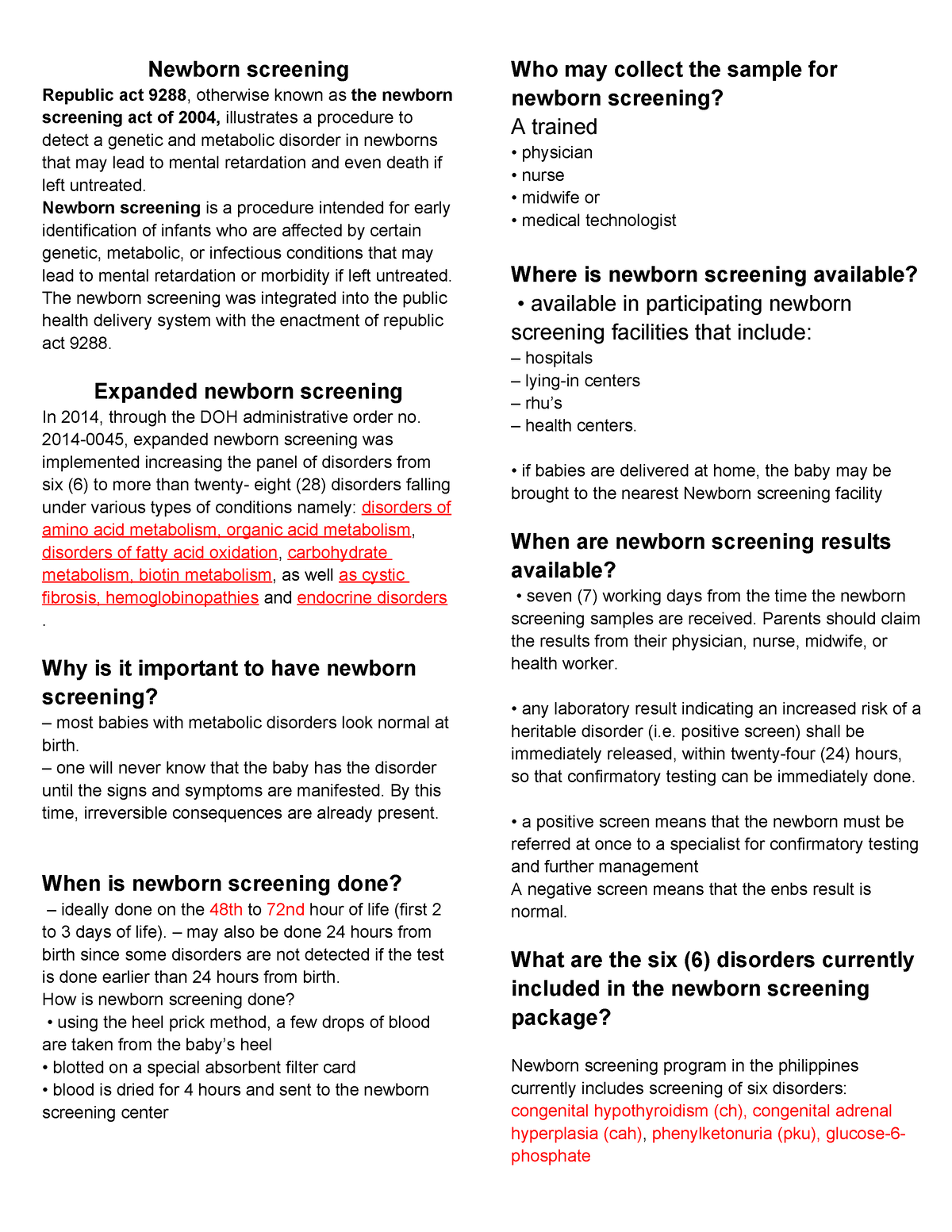 Newborn-screening - How to conduct nbs. - Newborn screening Republic ...