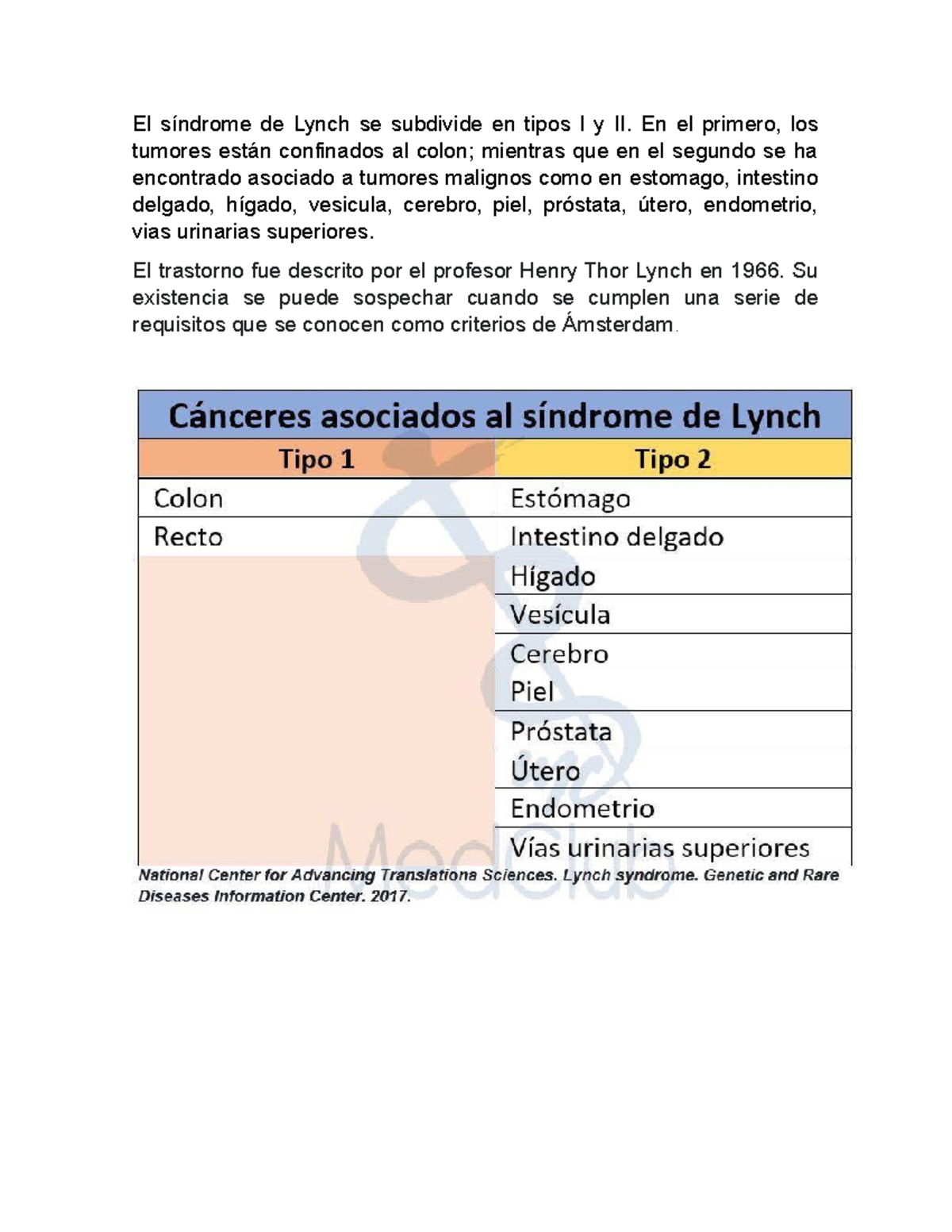 Lynch I Y II - El Síndrome De Lynch Se Subdivide En Tipos I Y II. En El ...