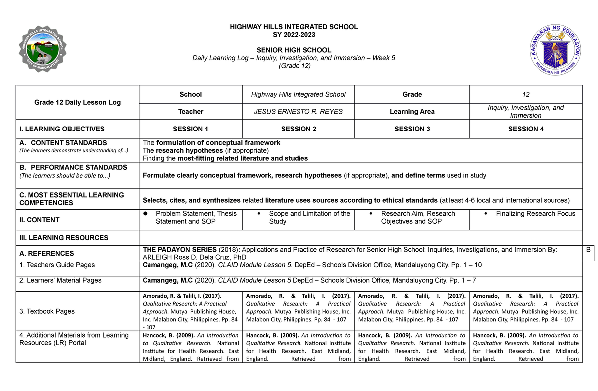 III-Week5 - dfasdfsadf - HIGHWAY HILLS INTEGRATED SCHOOL SY 2022 ...