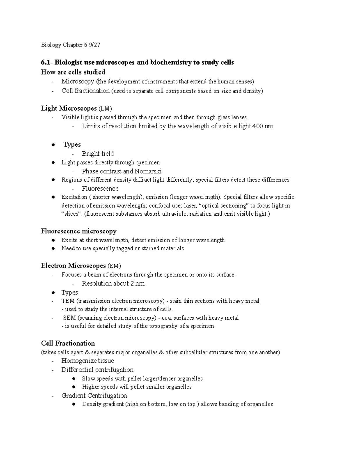 Biology Chapter 6 9 27 - Dr. Wiliam Patrie - Biology Chapter 6 9/ 6 ...