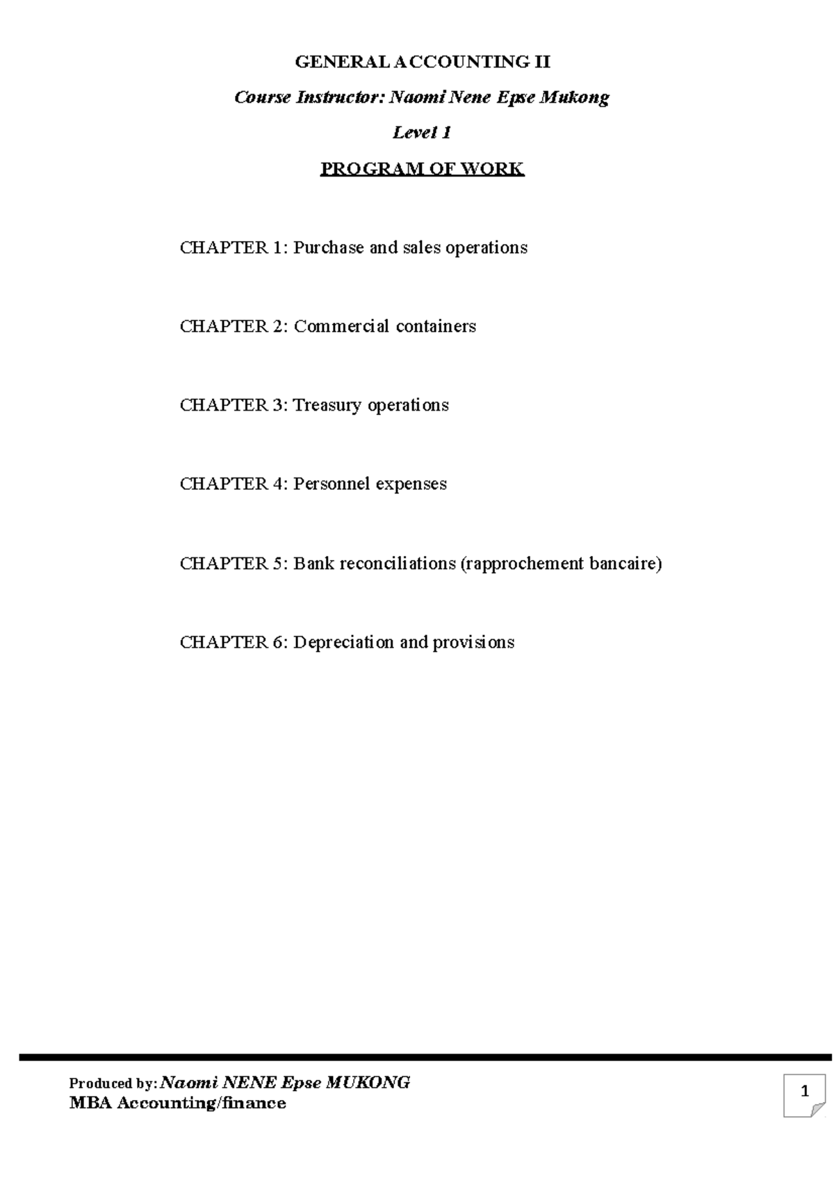 General accounting II - Lecture notes 1-25 - GENERAL ACCOUNTING II ...