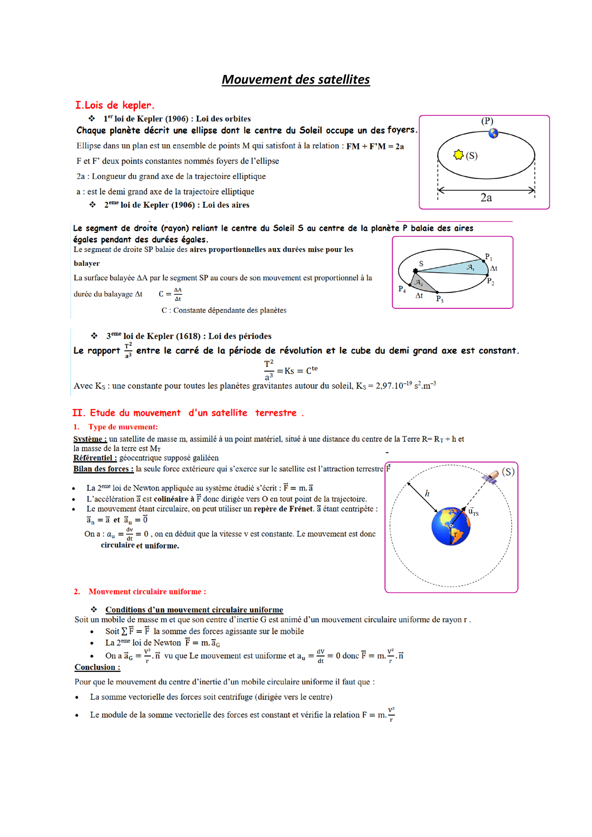 Mouvement Des Satellites - Géomértie - Studocu