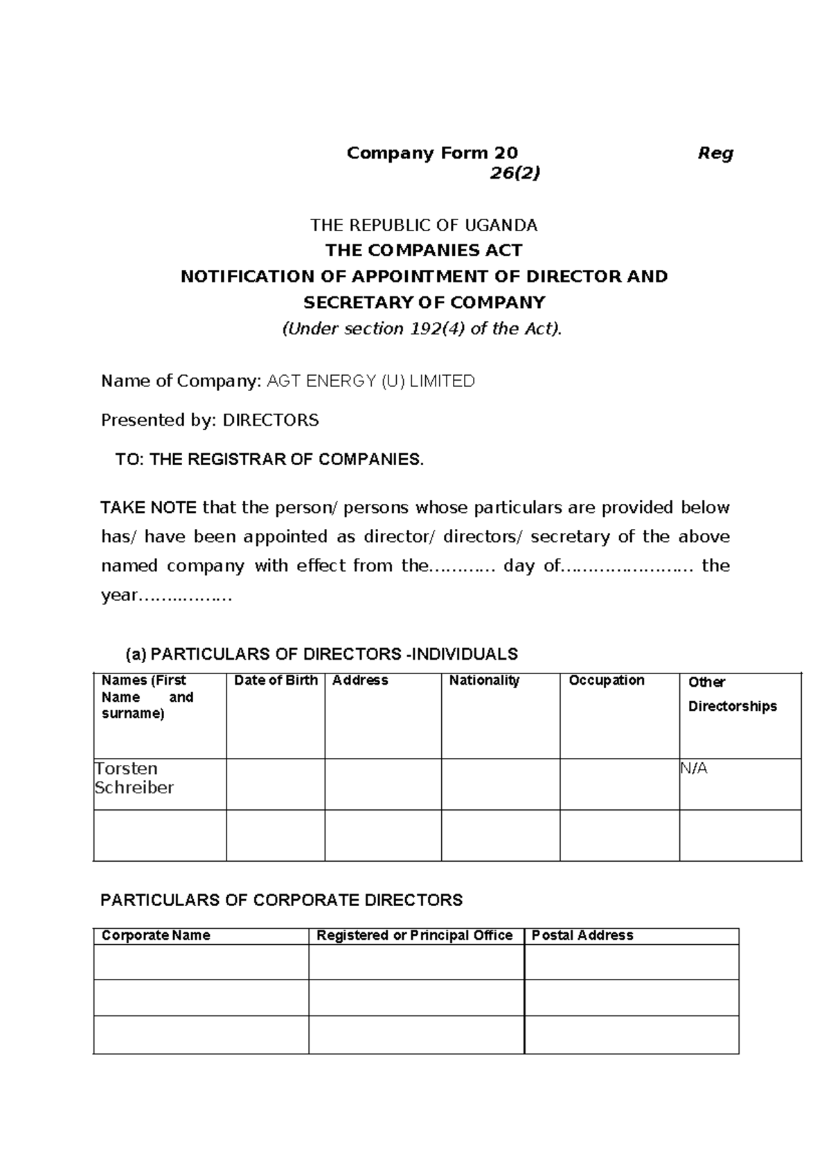 Company form 20 11 business law company form 20 reg 26 2 the