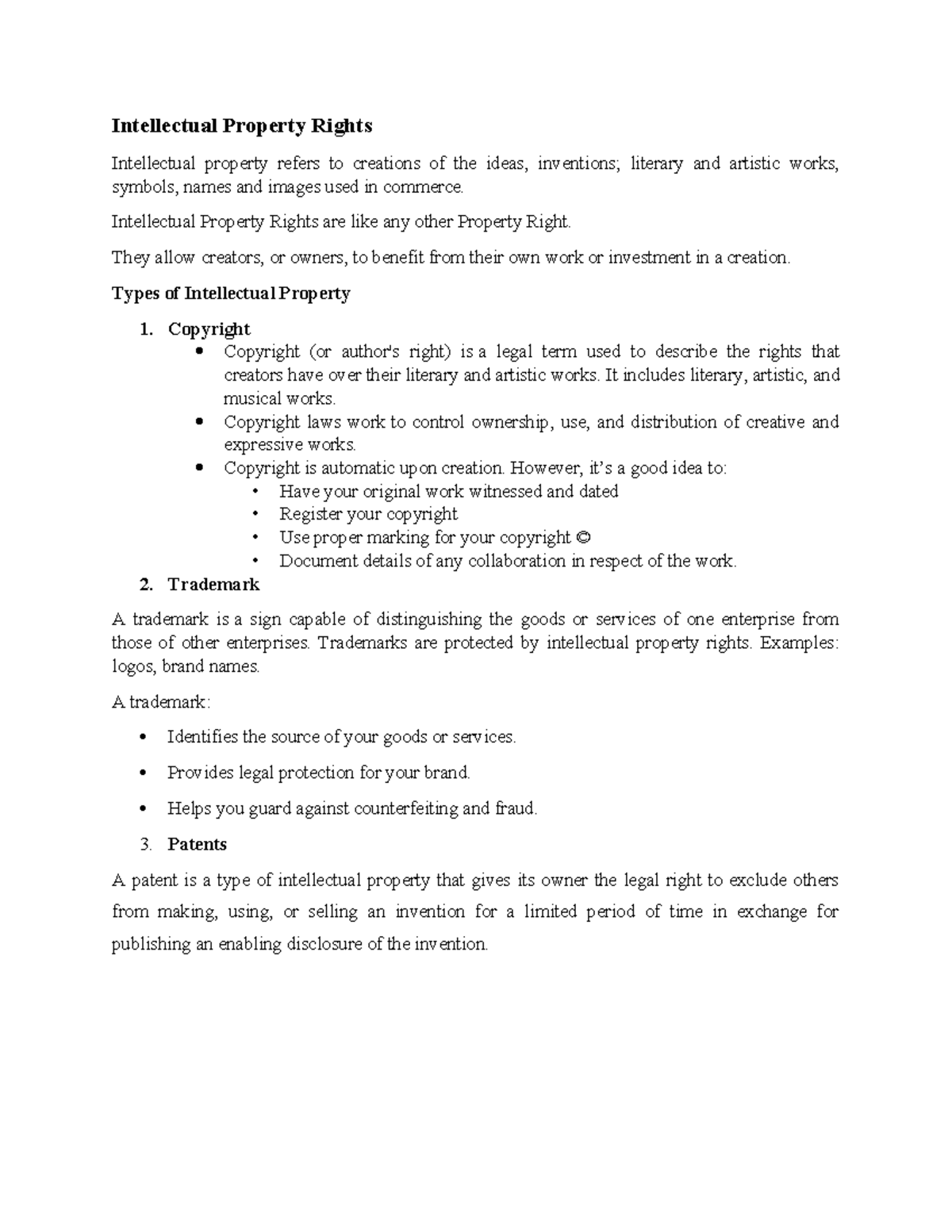 3. Intellectual Property Rights - Intellectual Property Rights ...