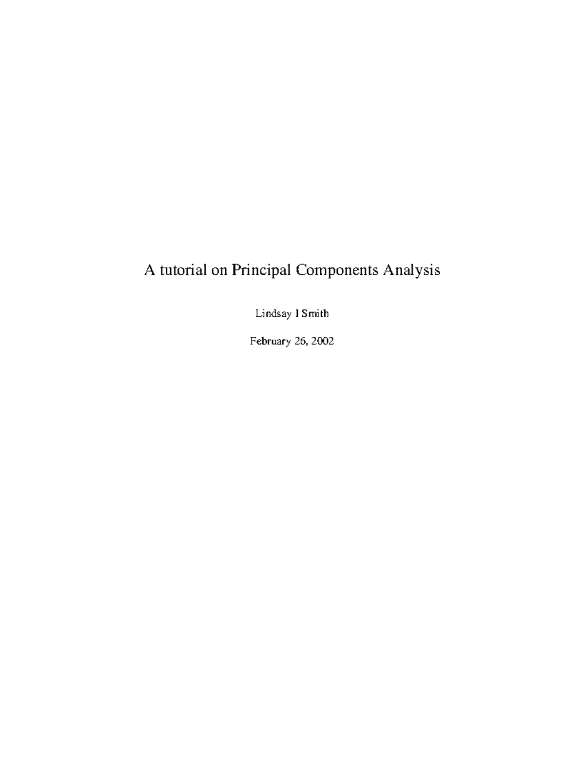 A tutorial on Principal Components Analysis (PCA) - A tutorial on ...