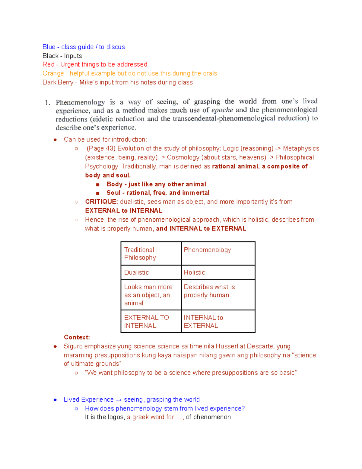 PH 101 Oral Exam Reviewer - PHILOSOPHY OF THE HUMAN PERSON I - ANTEO ...