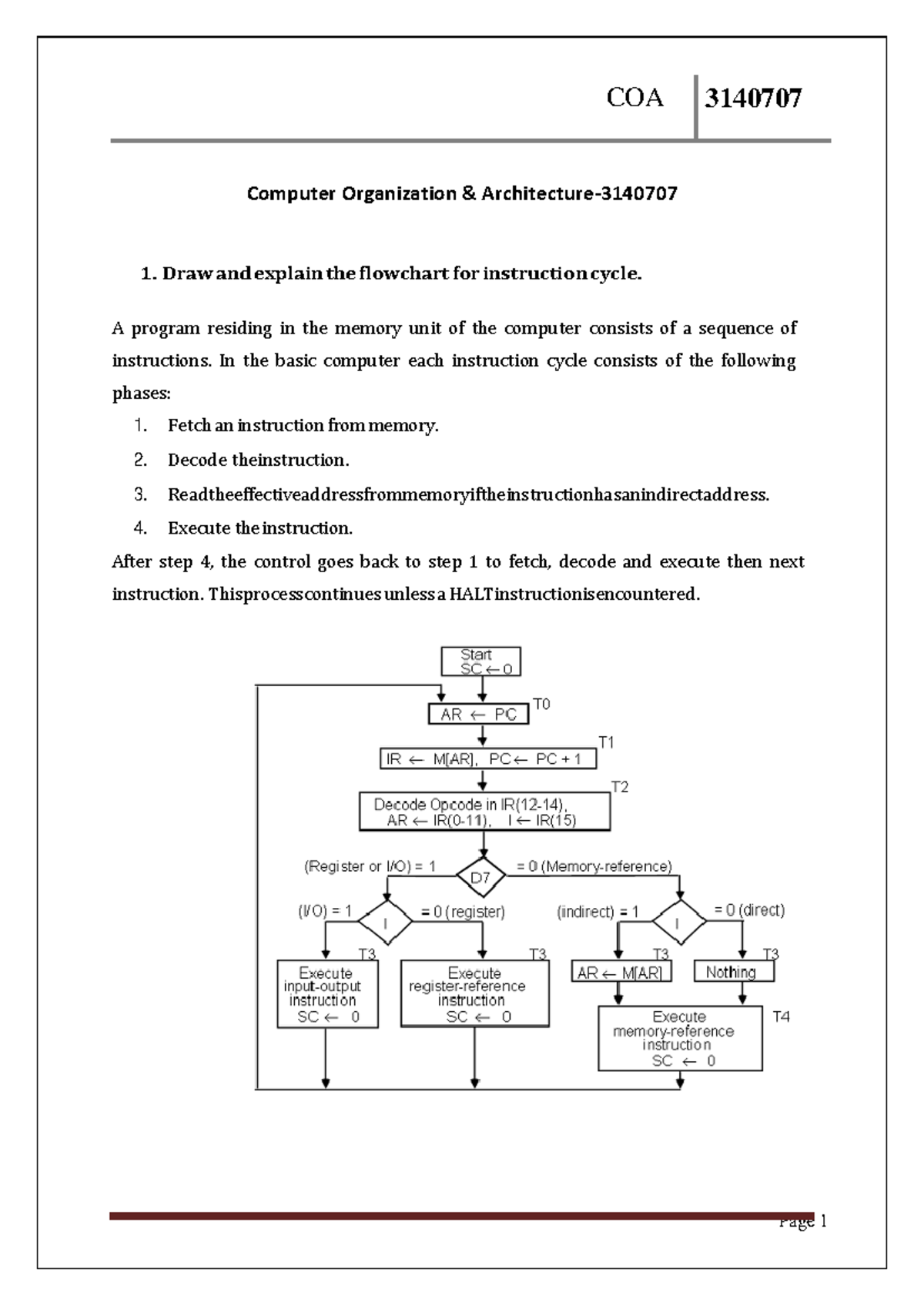 Computer Organization & Architecture-3140707 - Computer Organization ...