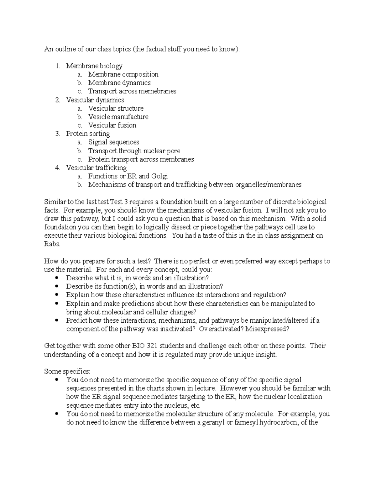 Test 3 tip sheet botany practice/notes An outline of our class
