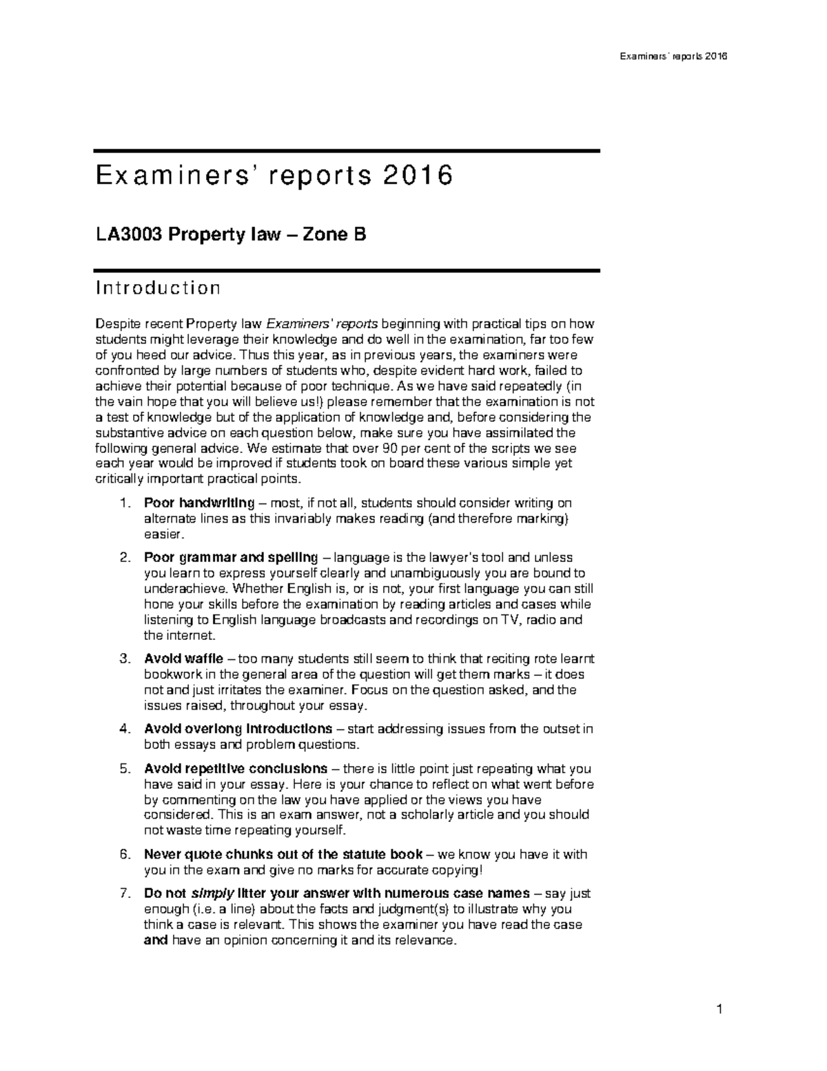 Property-report-2016-B Examiners' Report With Examiners' Guide ...