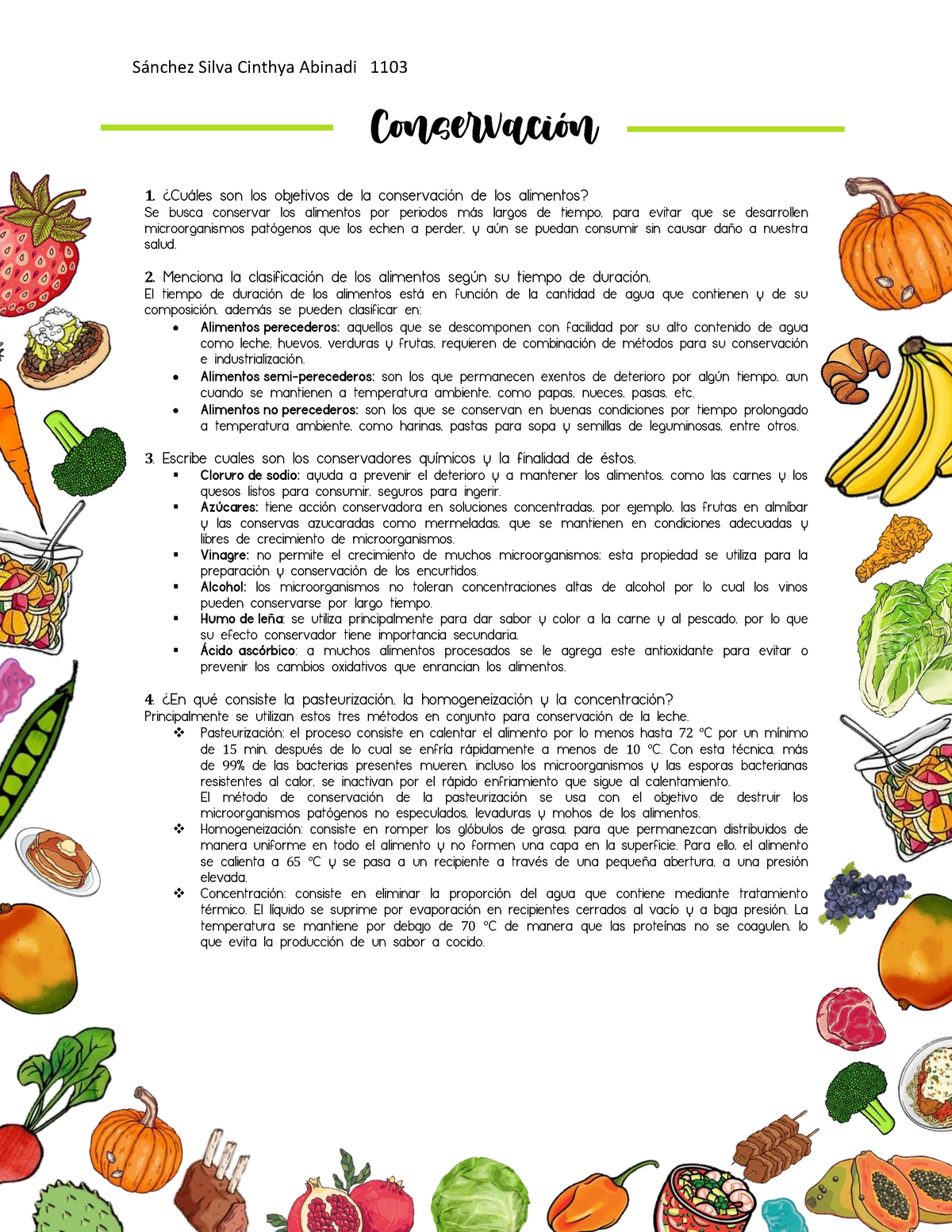 ⭐ Criterios de almacenamiento y conservación de los alimentos