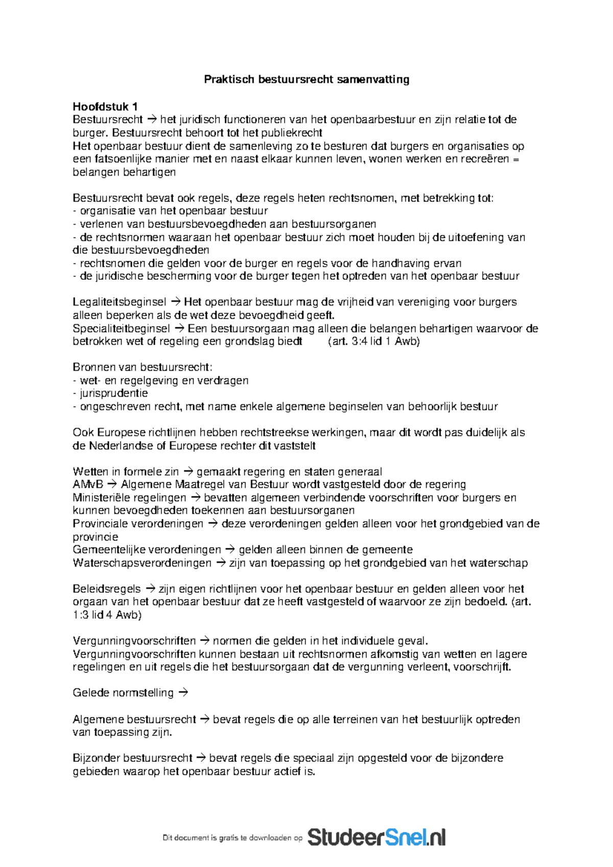 Samenvatting Praktisch Bestuursprocesrecht Hoorcolleges En Werkgroepen ...