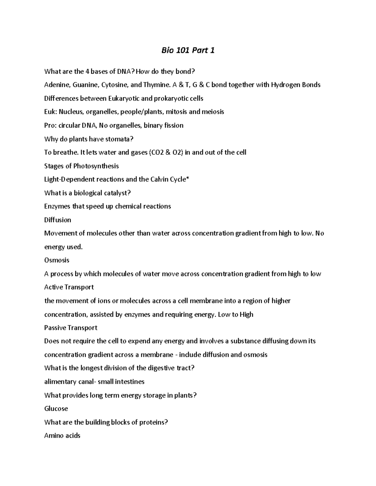 Bio 101 Part 1 - This is part 1 of a bio lesson - Bio 101 Part 1 What ...