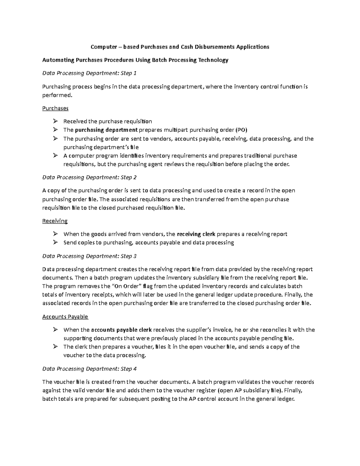 Computer-based (Batch Purchasing System) - Computer – based Purchases ...