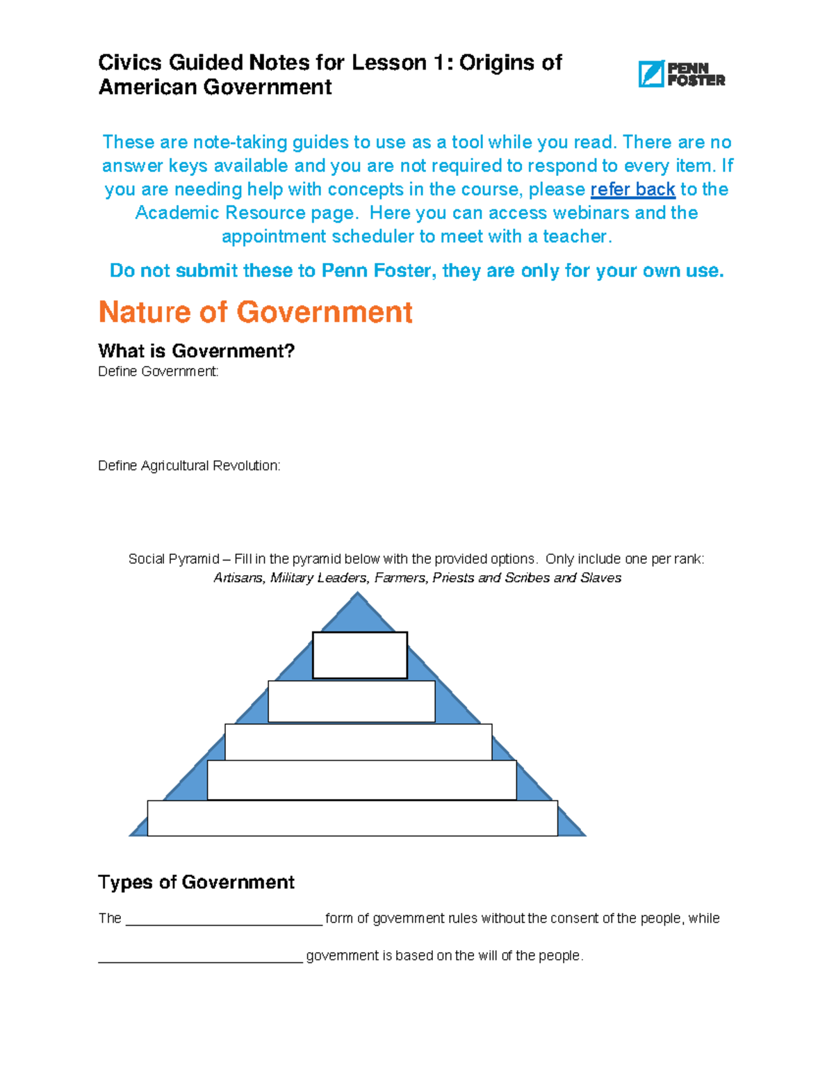 Civics B 2C Lesson 1 Guided Notes 01 Sections 1,1-1,3 - American ...