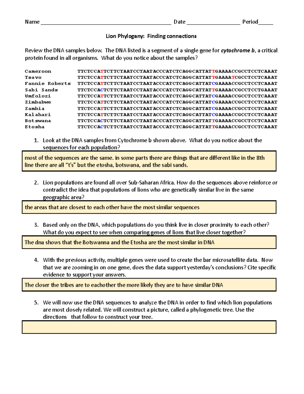 Duneland Lion Phylogeny Name