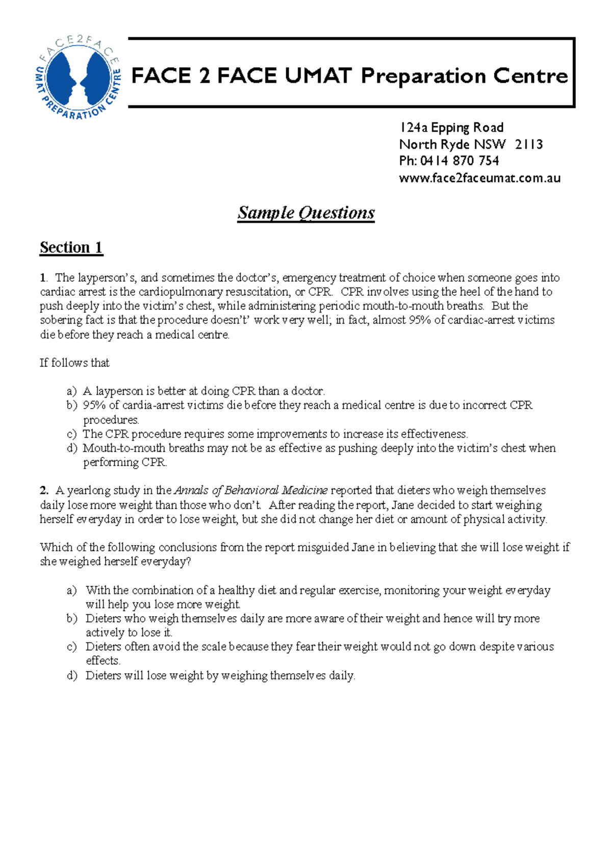 Sample Questions - - Studocu