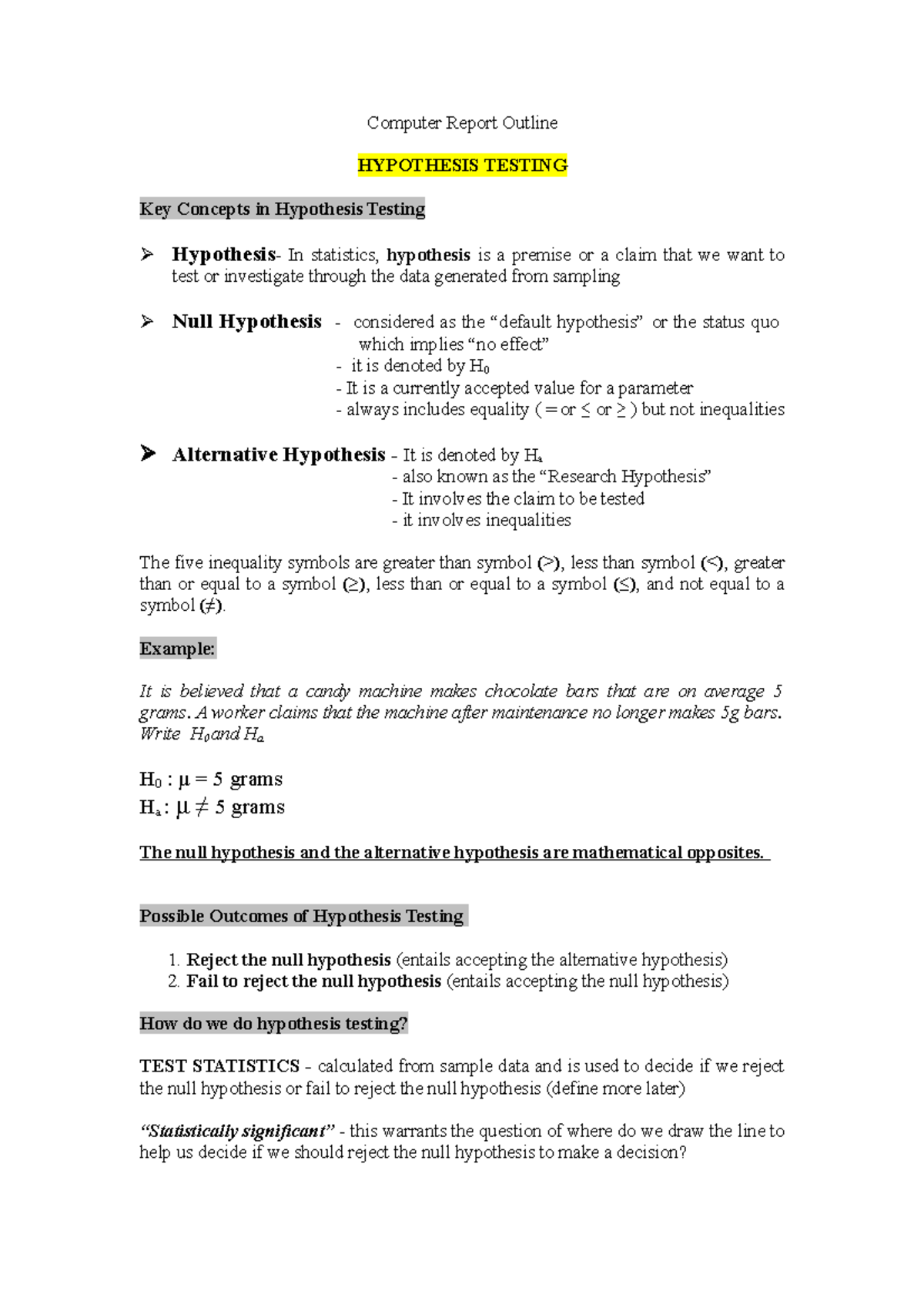 hypothesis-testing-computer-report-outline-hypothesis-testing-key