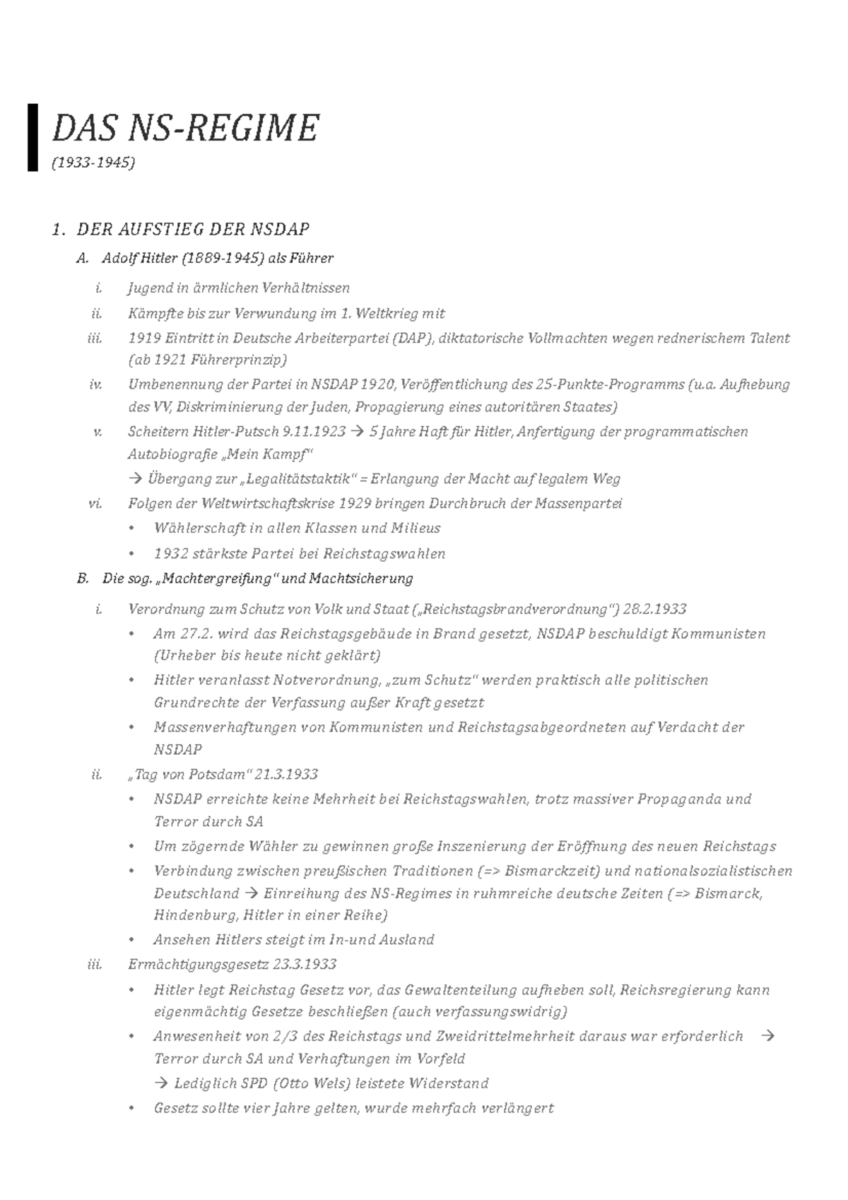6 Das NS Regime Alles zur NS Zeit DAS NSREGIME (19331945) 1. DER