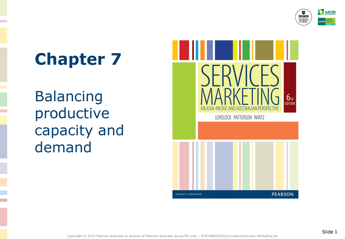 Chapter 7 - Marketing - Slide 1 Chapter 7 Balancing Productive Capacity ...