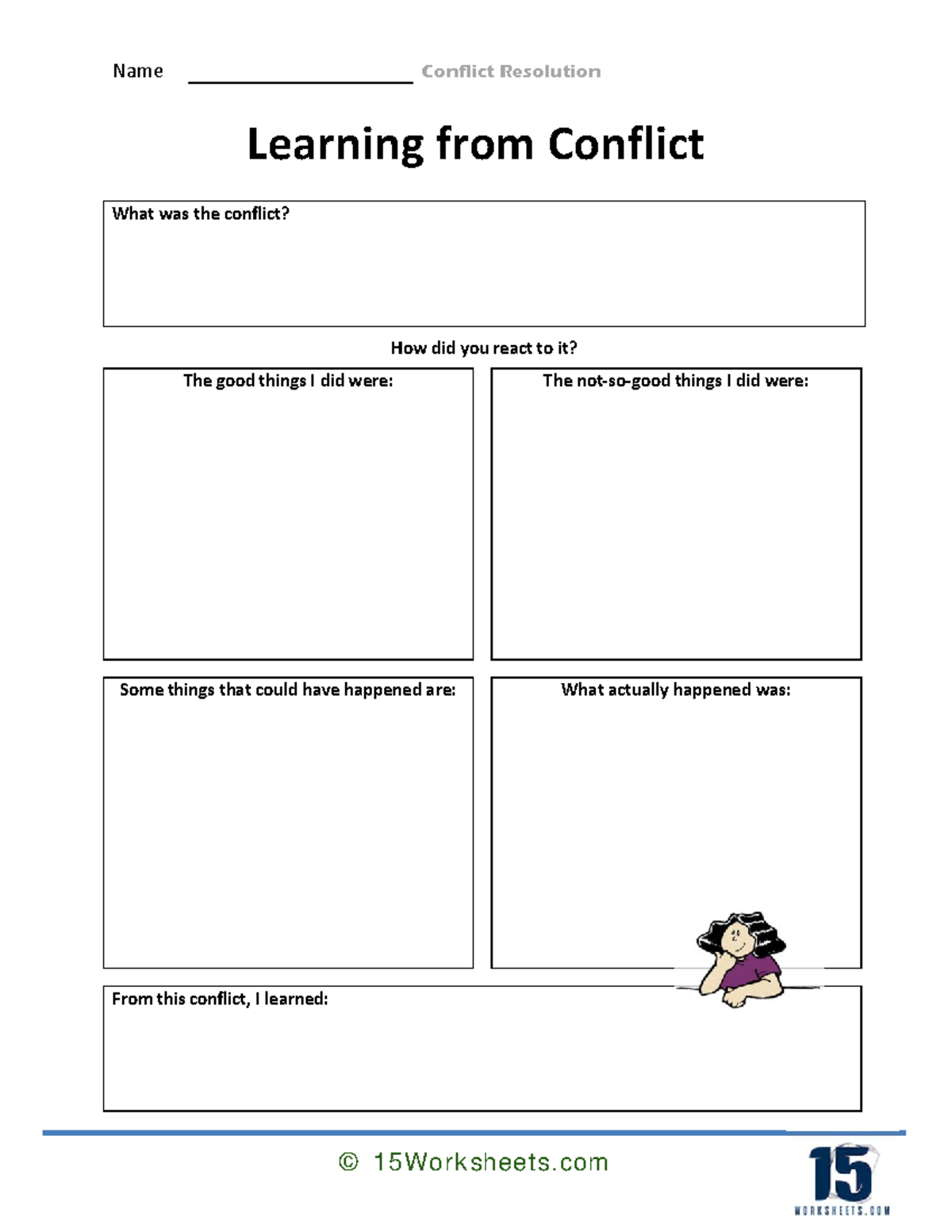 Conflict resolution worksheet - BS Psychology - Name Conflict ...