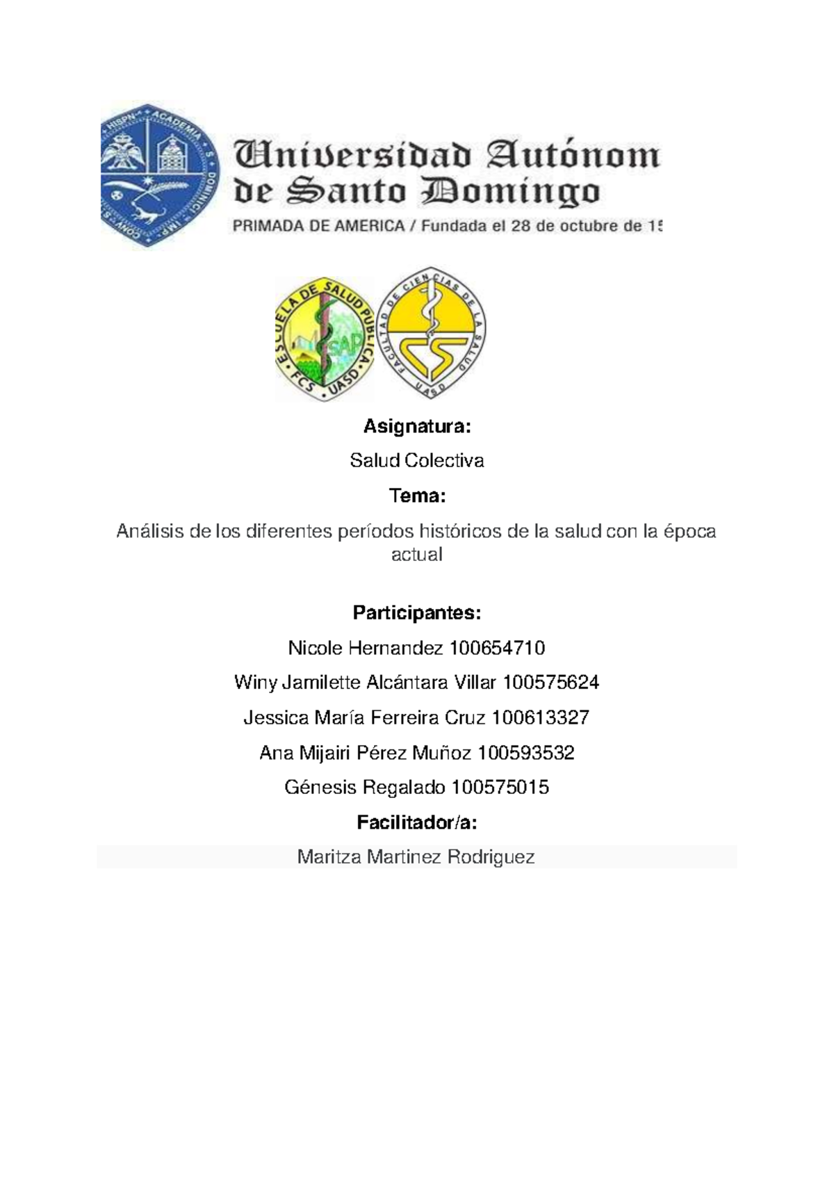 Unidad 2 Salud Colectiva Asignatura Salud Colectiva Tema Análisis De Los Diferentes 4425