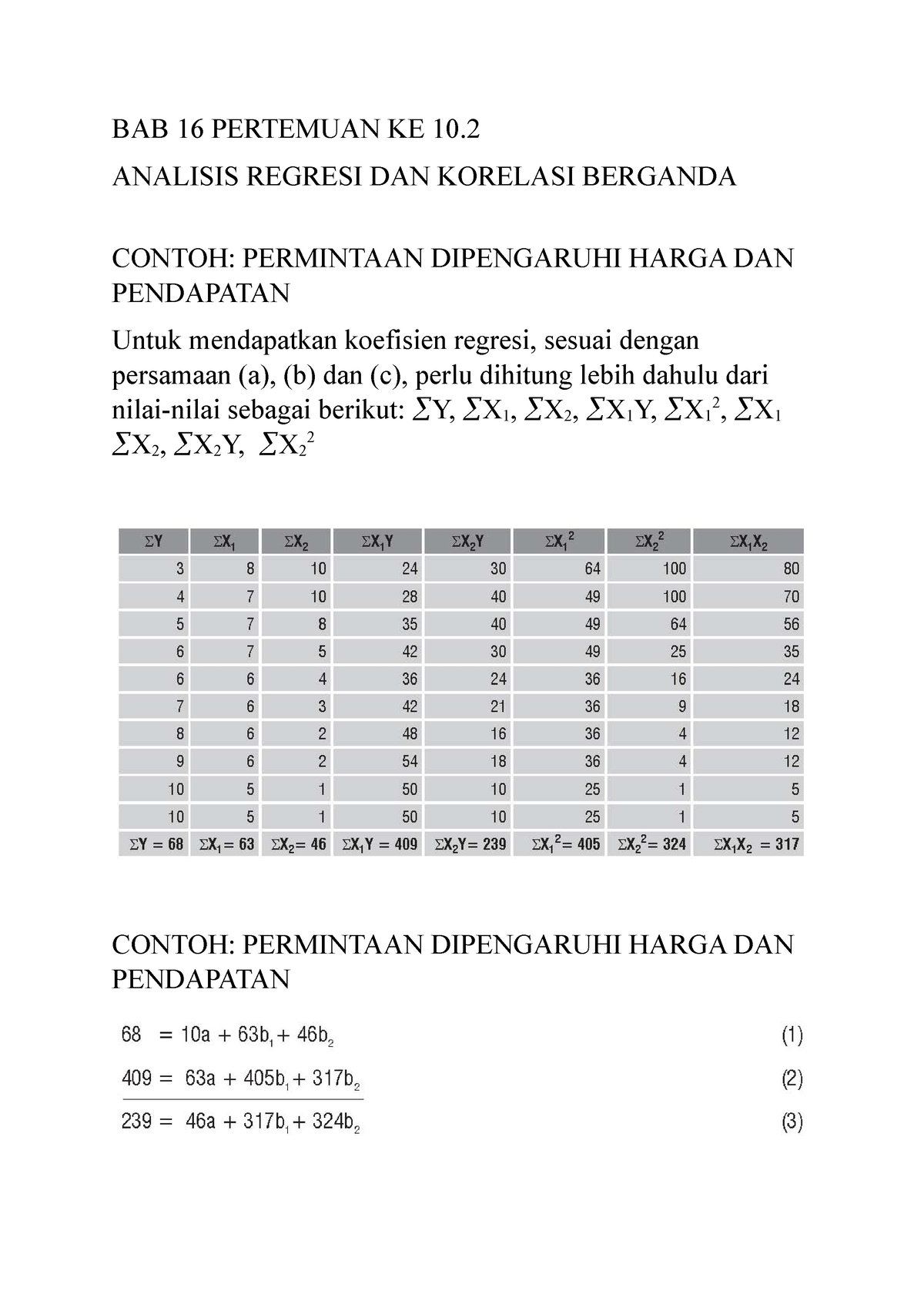 I. BAB 16 Pertemuan KE 10 - BAB 16 PERTEMUAN KE 10. ANALISIS REGRESI ...