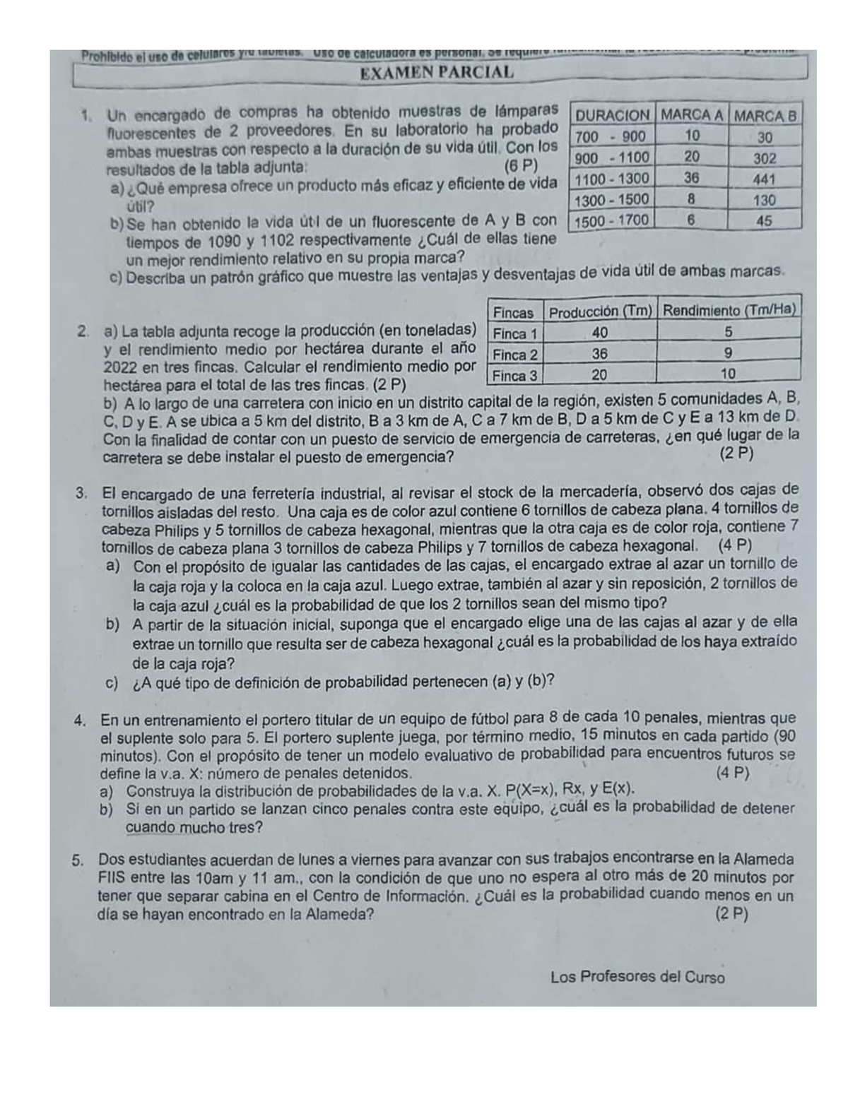 Examen Parcial 23-2 - Estadística Y Probabilidades - Studocu