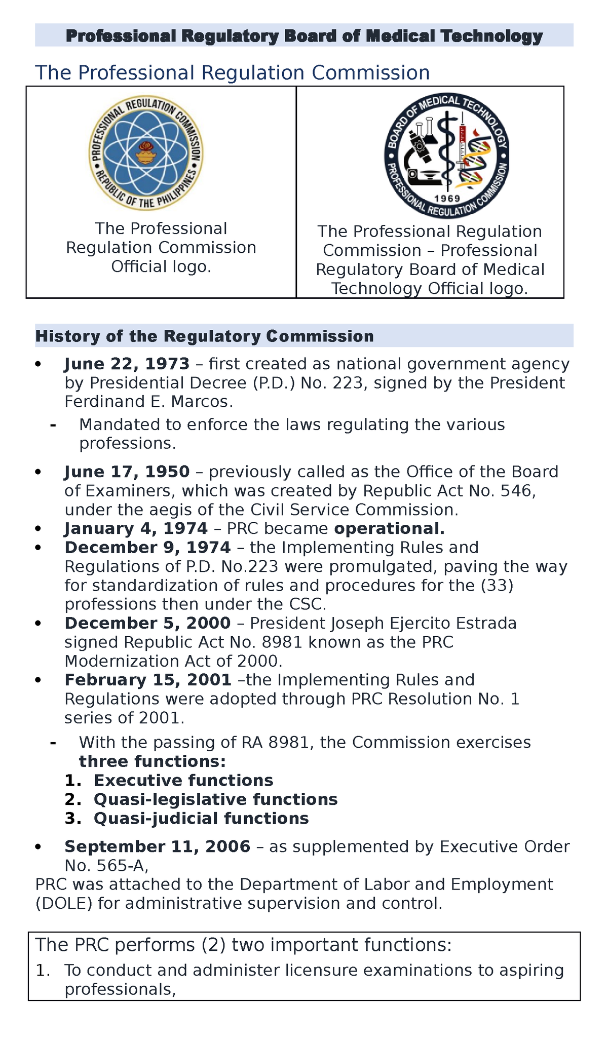 Professional Regulatory Board of Medical Technology The Professional