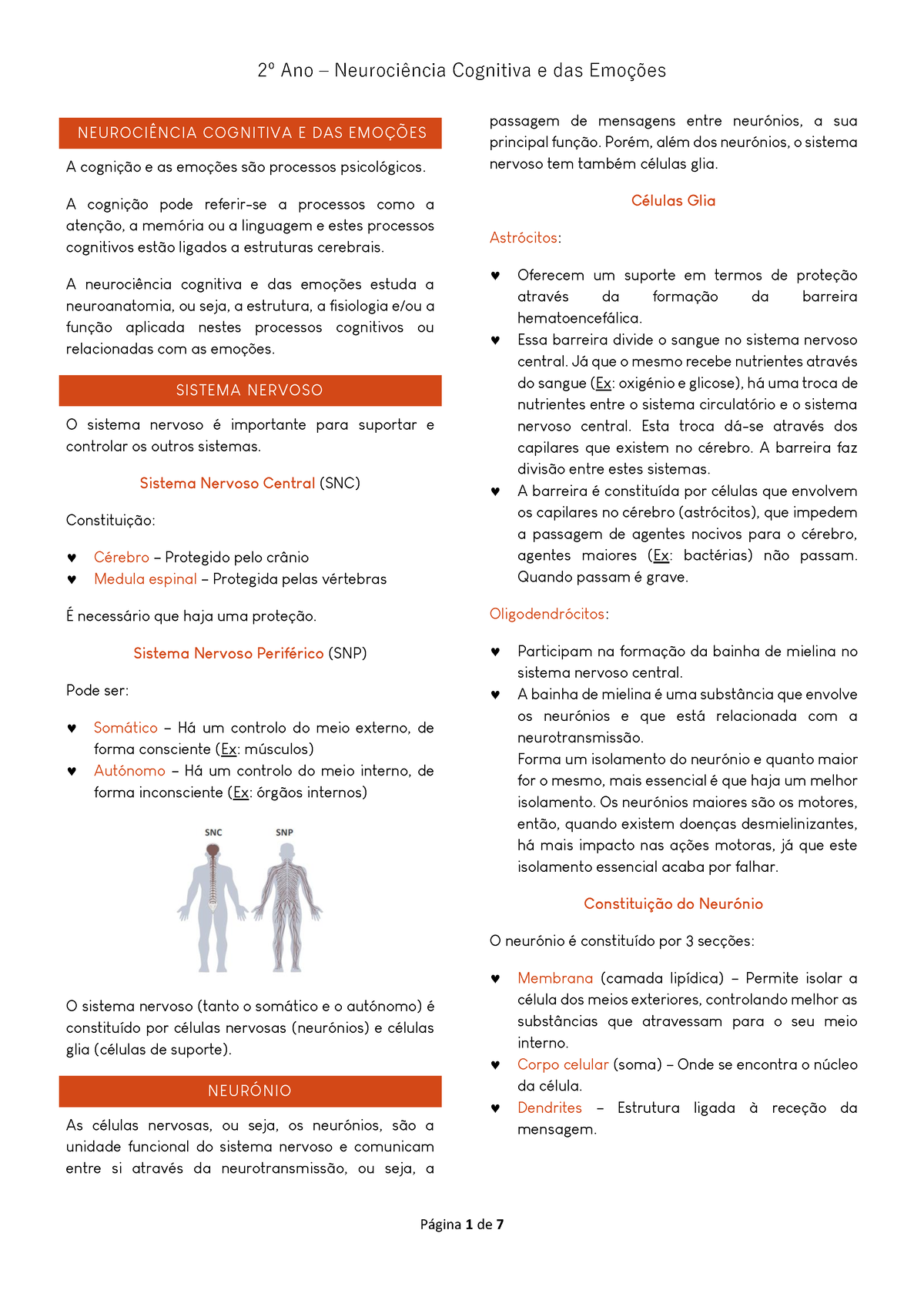 Neurociência Cognitiva E Das Emoções - Resumos 1 - NEUROCI NCIA ...