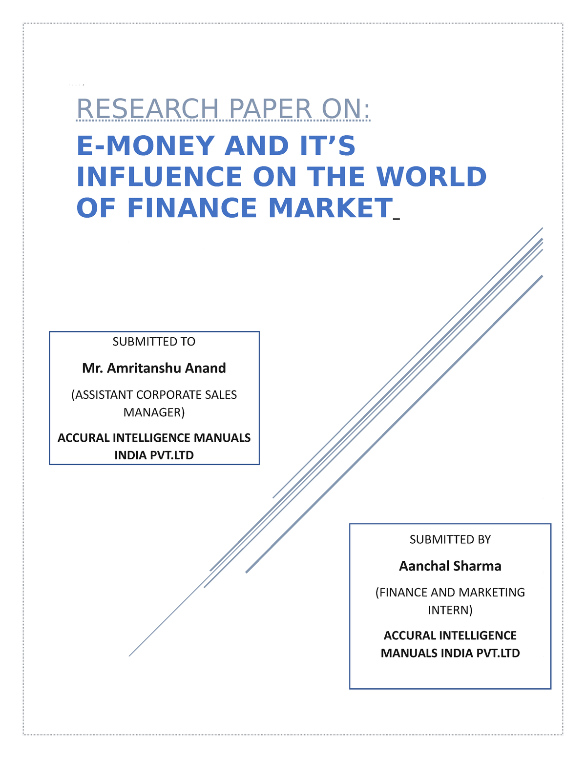 research paper topics in financial markets