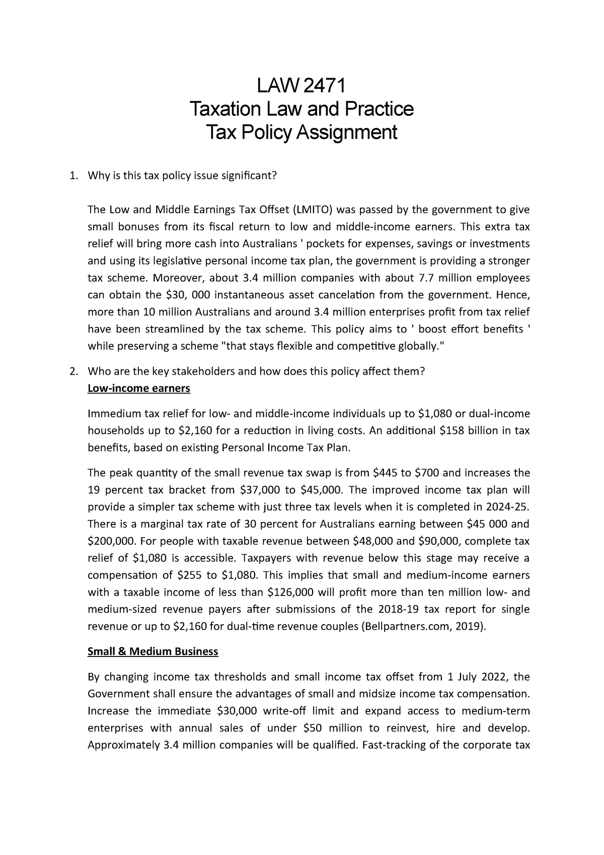 research paper on tax law