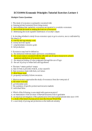 ECO10004 Economic Principles Tutorial Exercises Lecture 3 - This ...