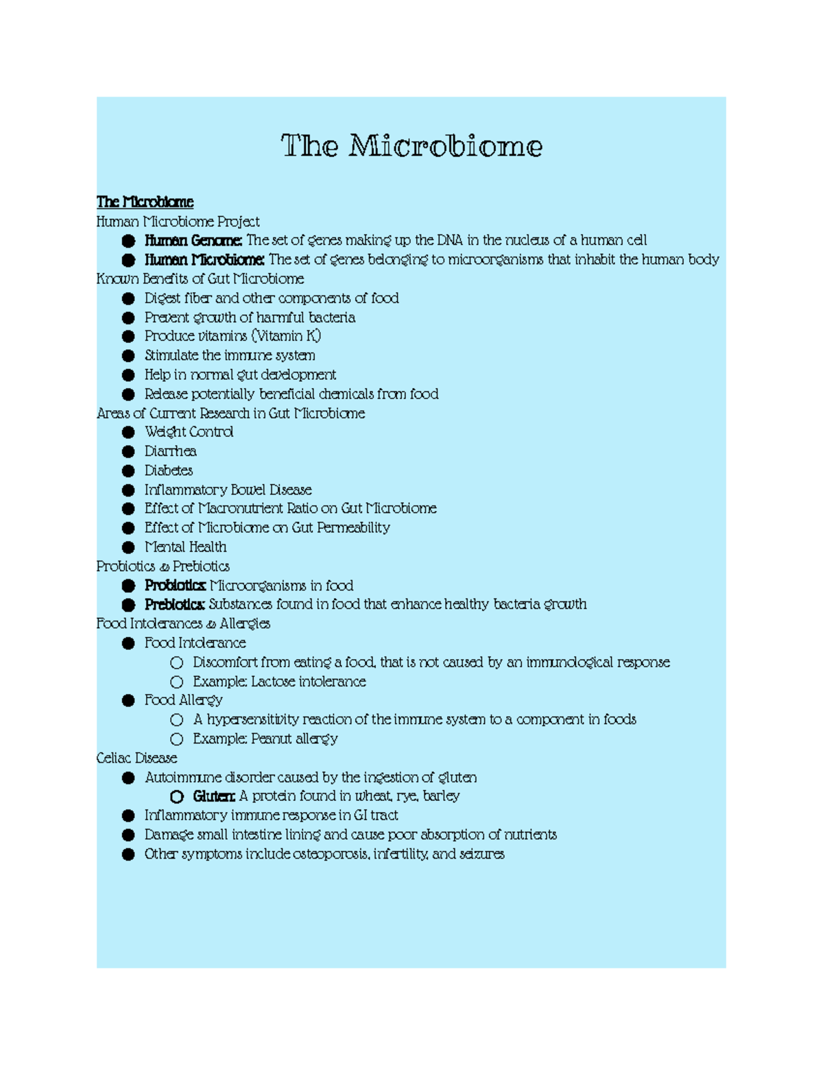 The Microbiome - Lecture notes - The Microbiome The Microbiome Human ...