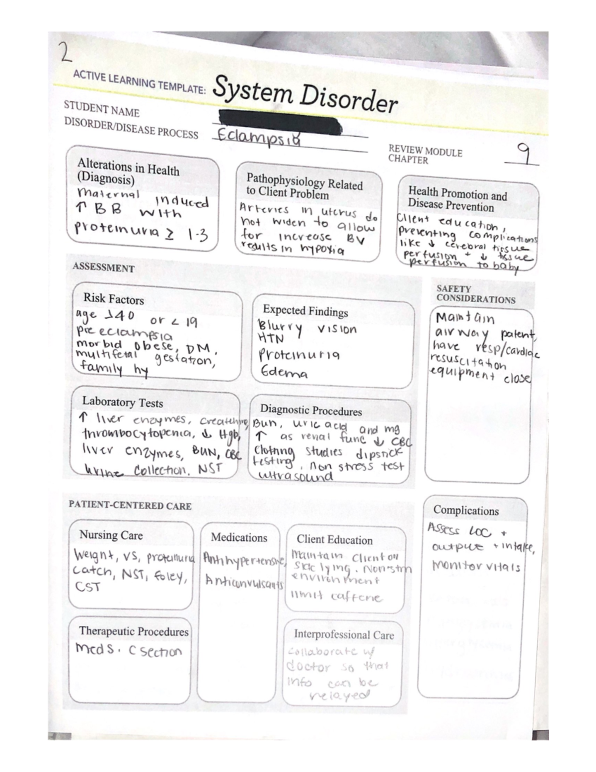 Eclampsia NURS 424 Studocu