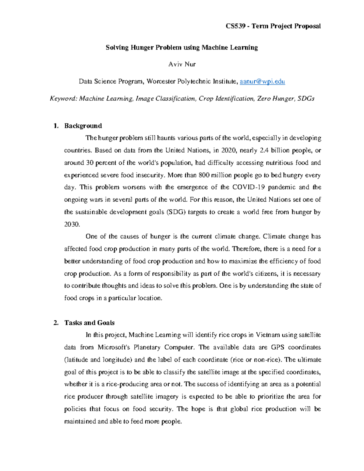 CS 539 Machine Learning - Term Project Proposal - Rice Crop ...