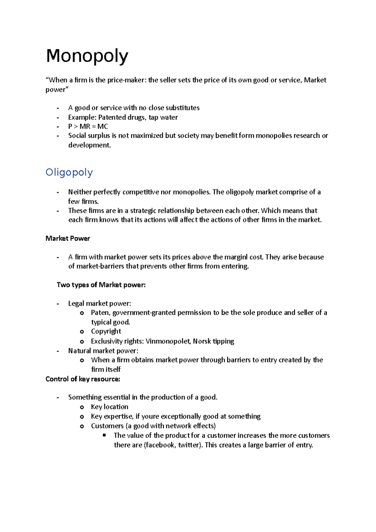 Monopoly Monopoly “When a firm is the pricemaker the seller sets