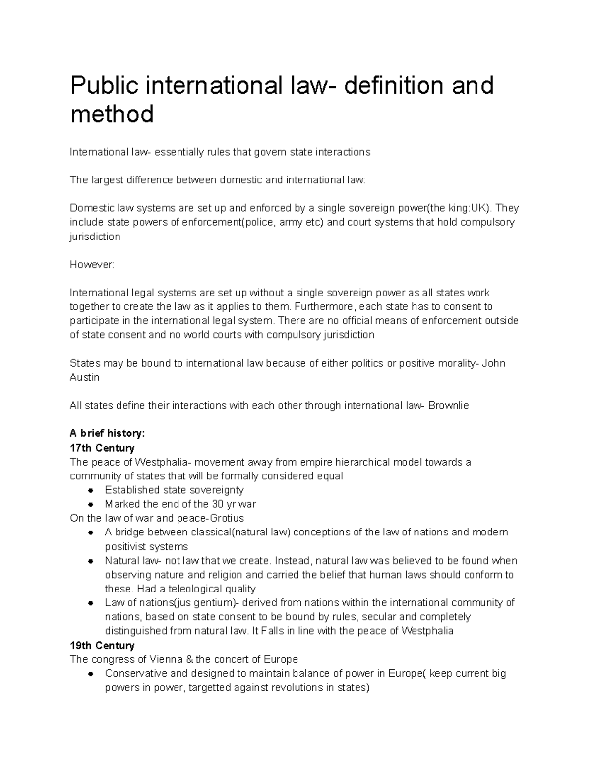 Foundations of International Law - Public international law- definition ...