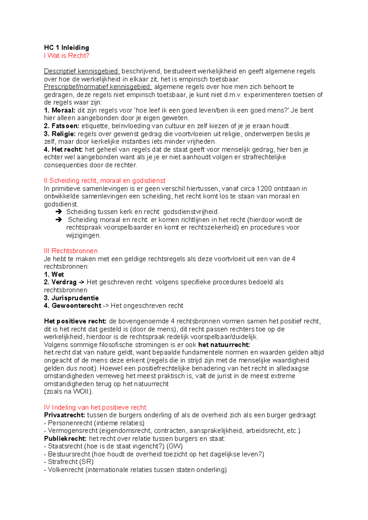 Hc Inleiding Tot Rechtwetenschap - College - Aantekeningen, Colleges 1 ...