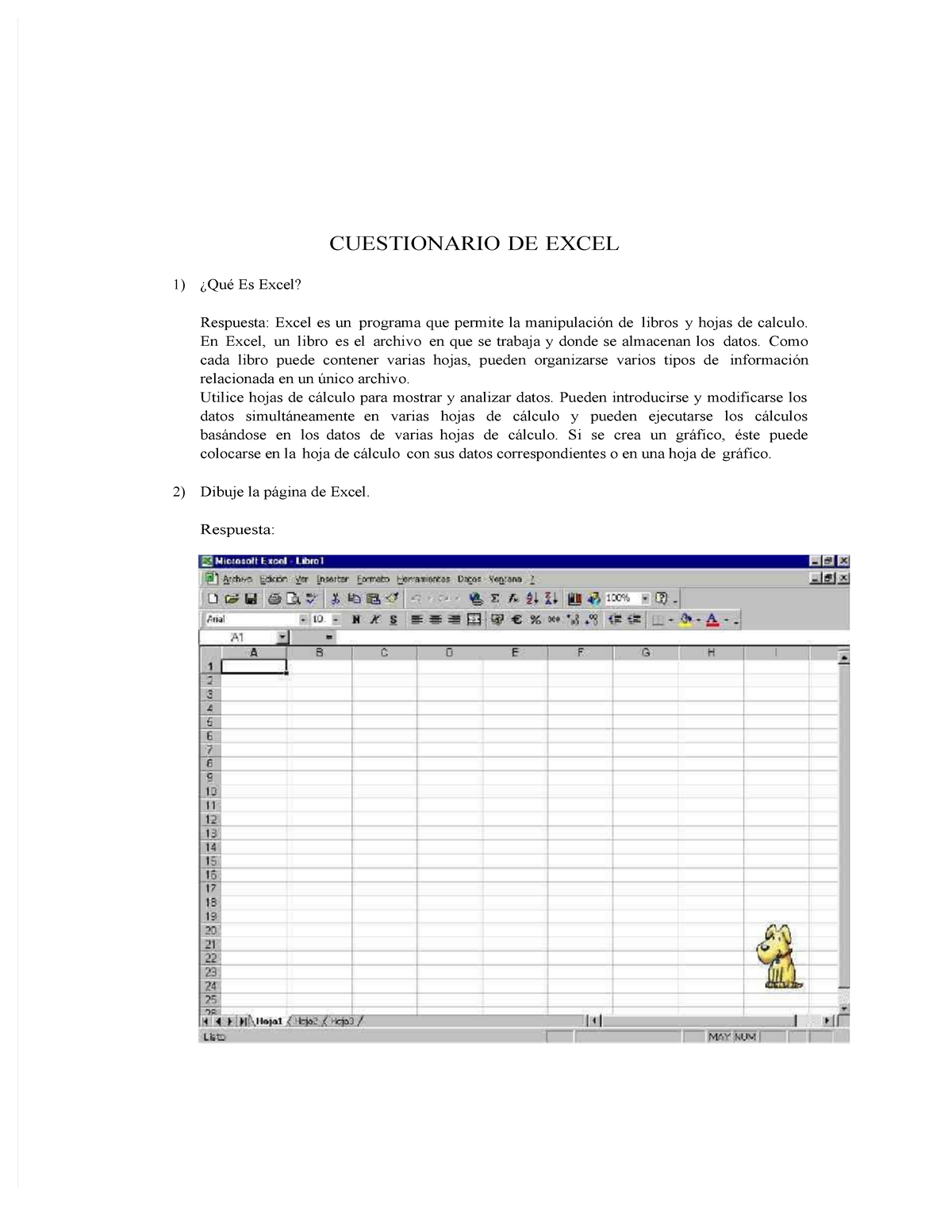 Pdf Cuestionario De Excel - CUESTIONARIO DE EXCEL ¿Qué Es Excel ...