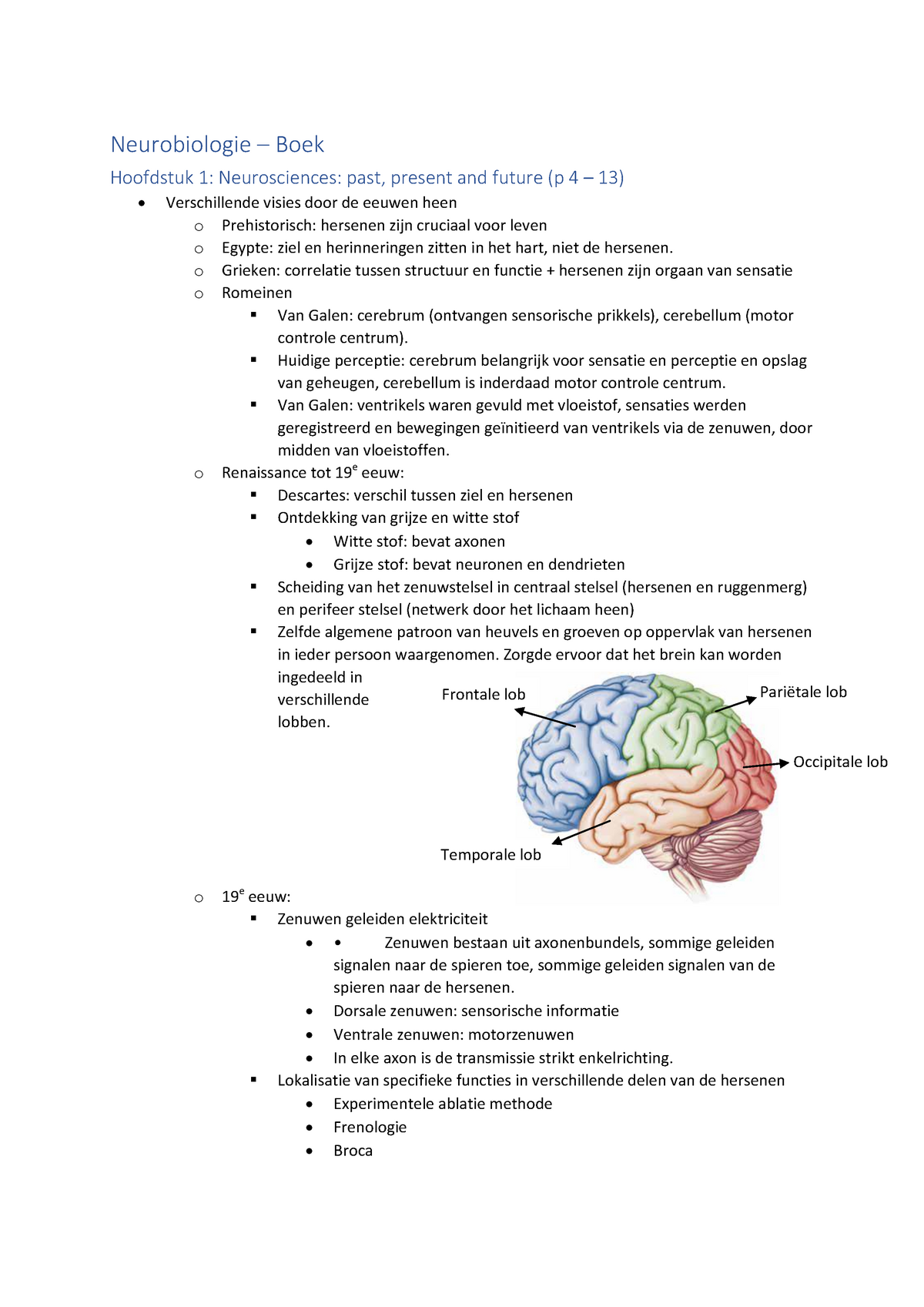 Neurobiologie Samenvatting Adhv Boek - Neurobiologie Boek Hoofdstuk 1 ...