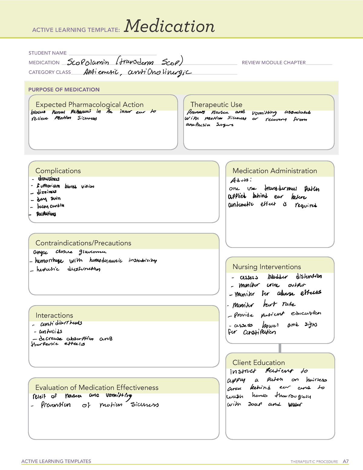 Active Learning Template Medication (32) Copy - Active Learning 