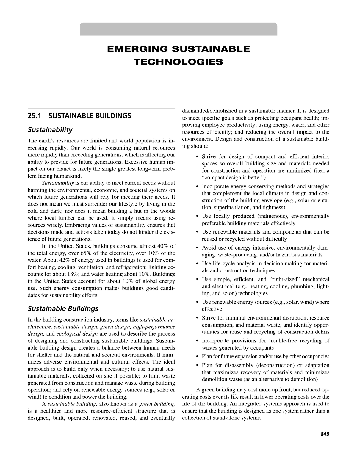 Emerging Sustainable Technologies - 849 25 SUSTAINABLE BUILDINGS ...