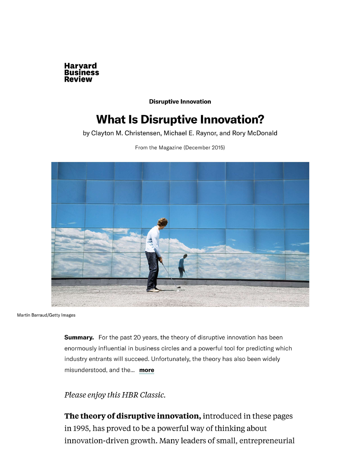 What Is Disruptive Innovation - BBS3010 - Studocu