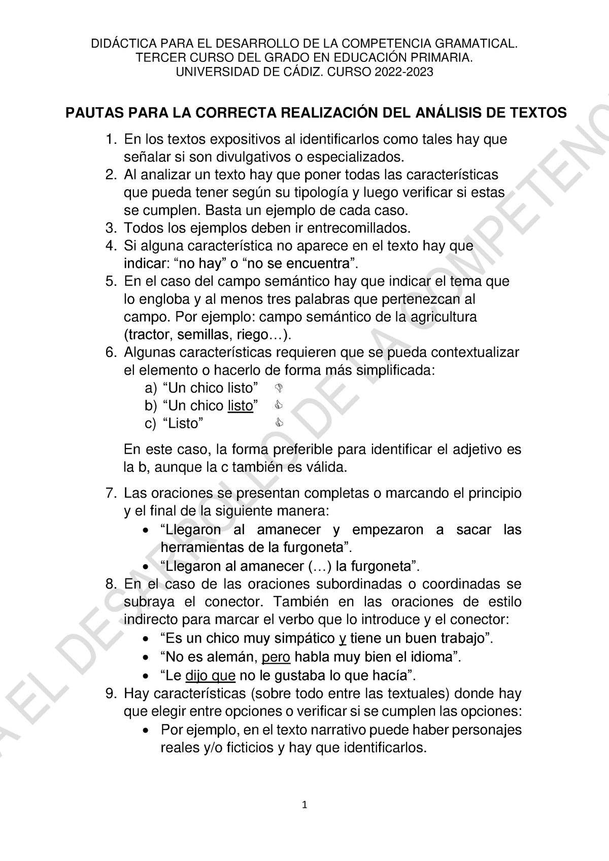 Pautas Para El Análisis De Textos DidÁctica Para El Desarrollo De La