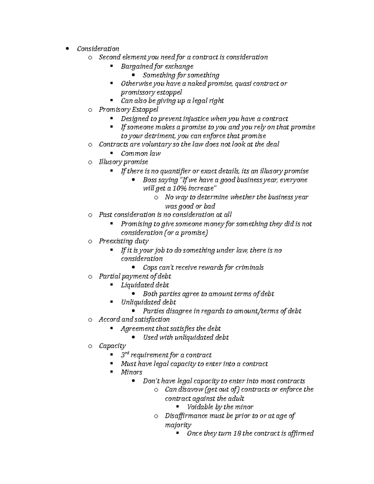 Consideration 10 5 Survey Of Commercial Law Consideration O Second 