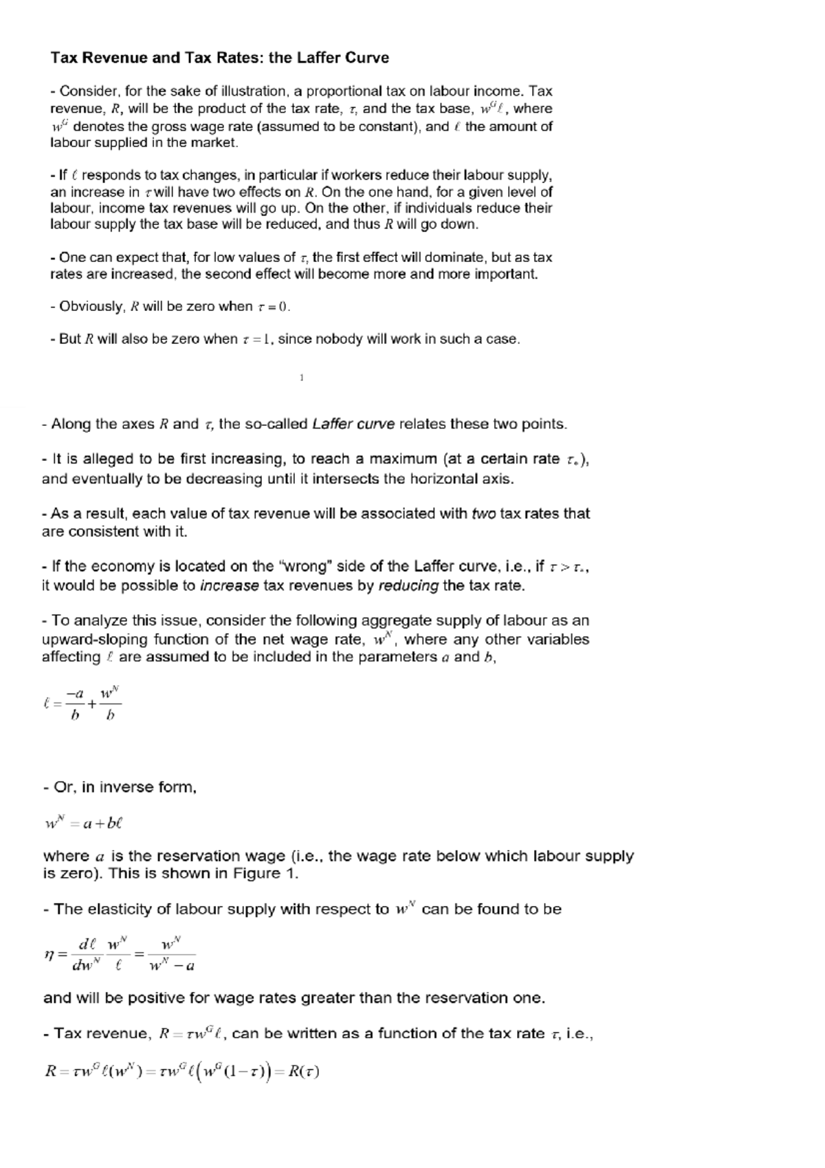9.Tax revenue, tax rates and the Laffer curve - Finanzas Públicas - Studocu