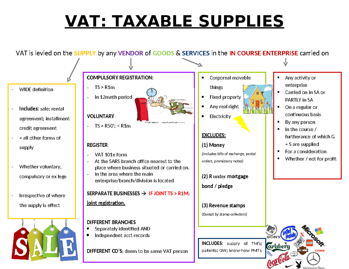 VAT summary taxable supplies - VAT: TAXABLE SUPPLIES VAT is levied on ...