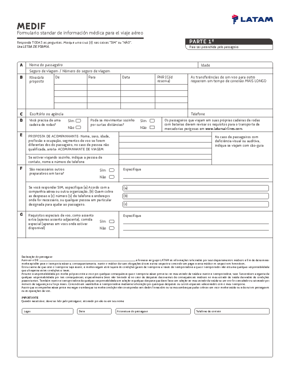 211118 Medif PT - Use LETRA DE FORMA. Formulario standar de información ...