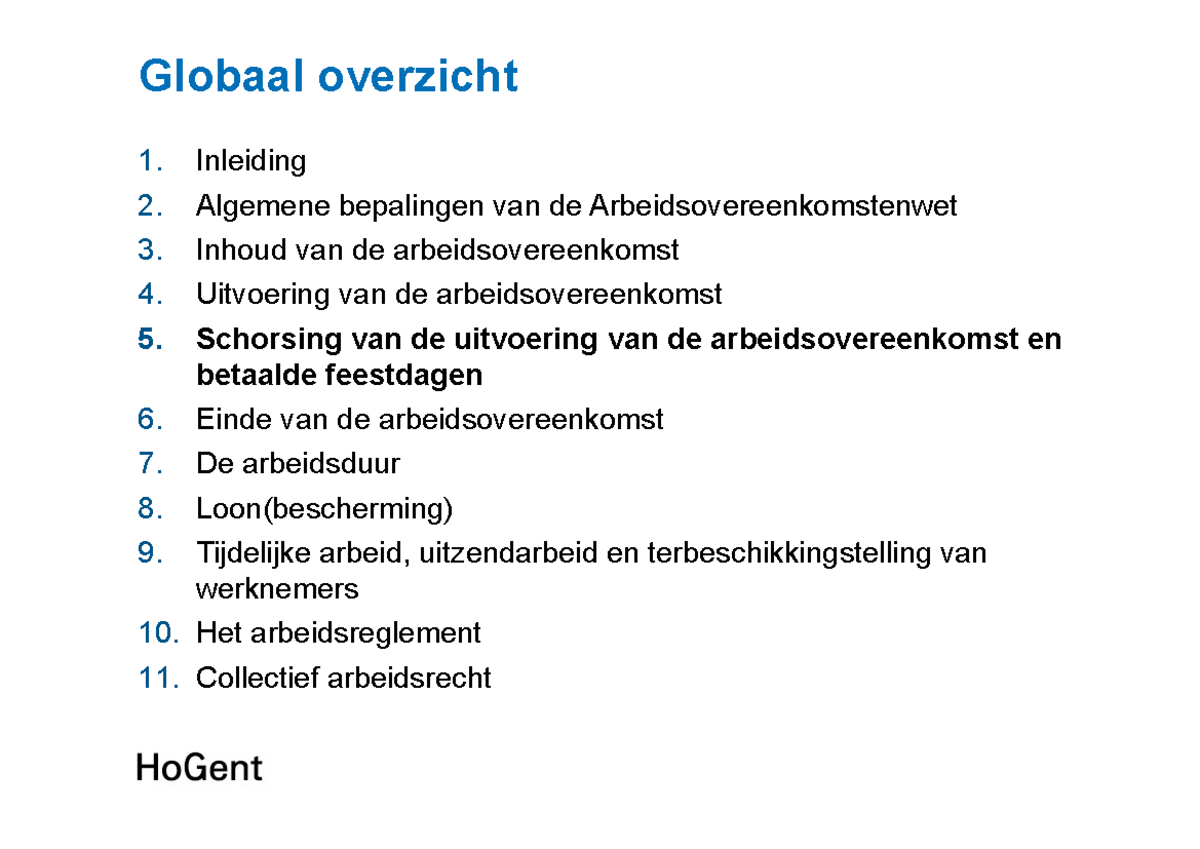 Slides schorsing - Globaal overzicht Inleiding Algemene bepalingen van